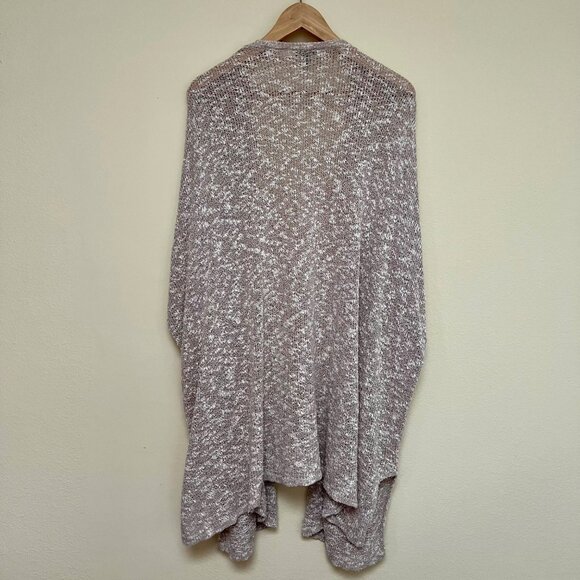 EXPRESS Oversized White and Tan Marled Dolman Sleeve Open Front Cardigan M / L - Picture 7 of 8